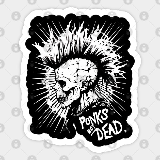 Punk Rock - Punks Not Dead Sticker by ShirtFace